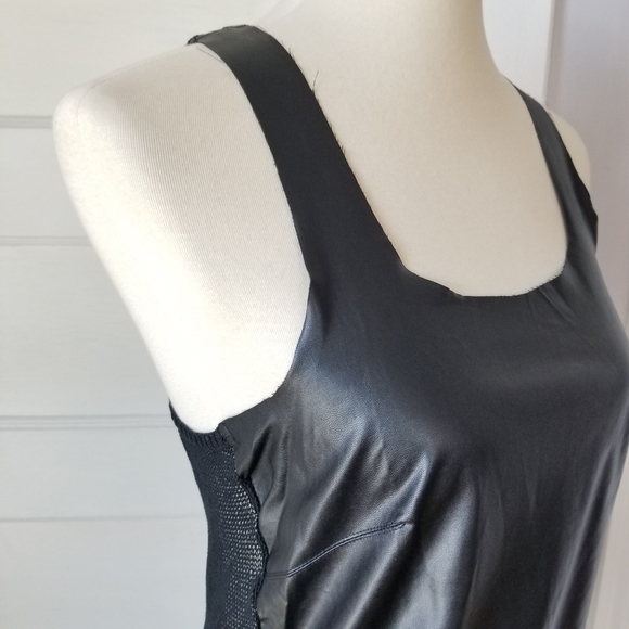 Bebe Genuine Leather and Mesh Racerback Top, Size S - Picture 3 of 14